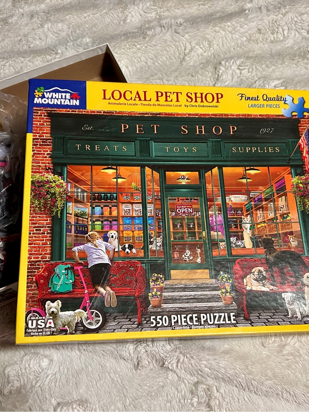 White Mountain Local Pet Shop Jigsaw Puzzle - Complete